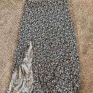 Floral Black and White Women's Skirt